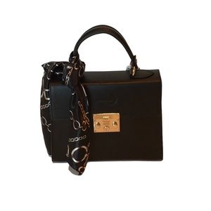 Genuine Italian Leather Black Satchel by Monnaluna of Florence
